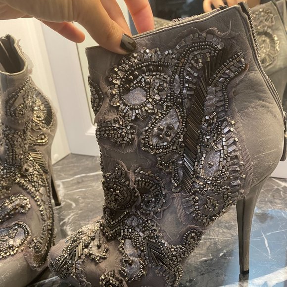 Barbara Bui Embroidered Glitter Boots - Picture 2 of 8